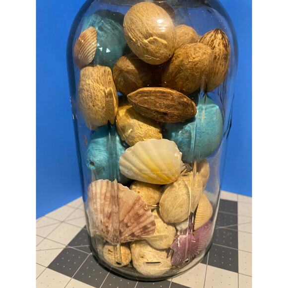 Coastal Sea Shell Potpourri Large Mason Jar, Nautical Decor - Picture 4 of 6
